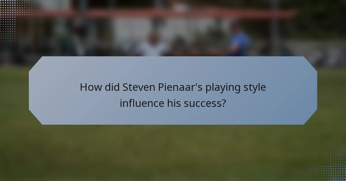 How did Steven Pienaar's playing style influence his success?