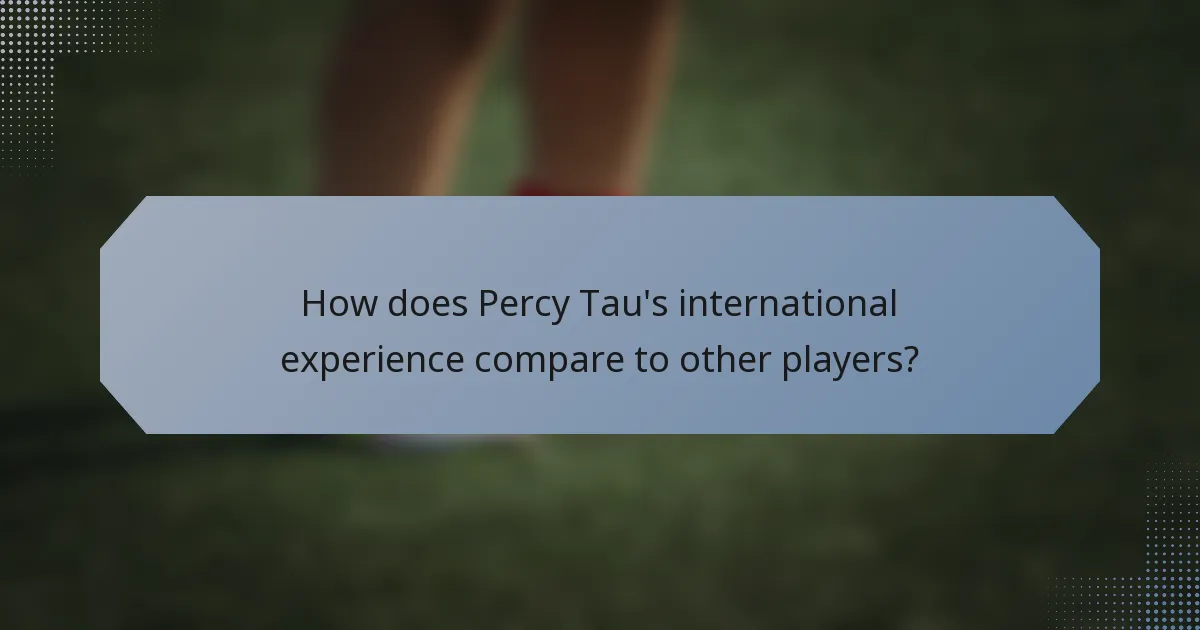 How does Percy Tau's international experience compare to other players?