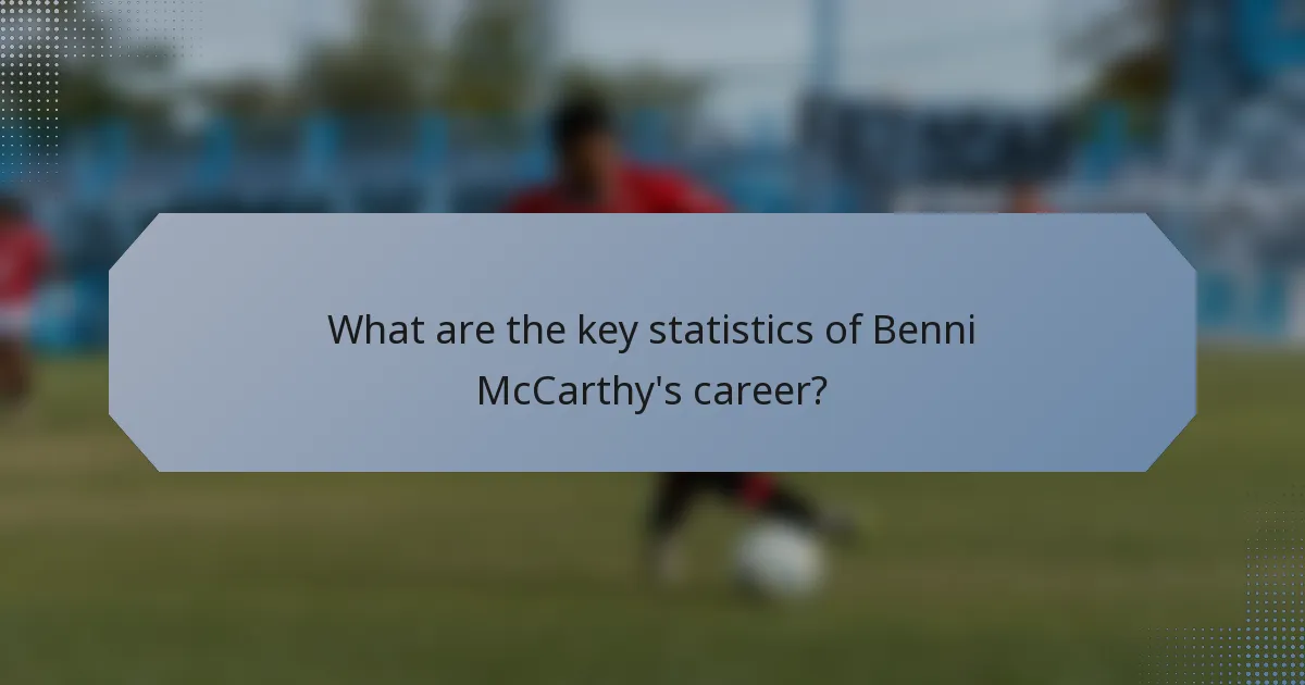 What are the key statistics of Benni McCarthy's career?