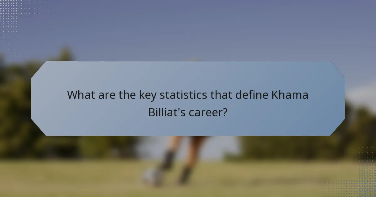 What are the key statistics that define Khama Billiat's career?