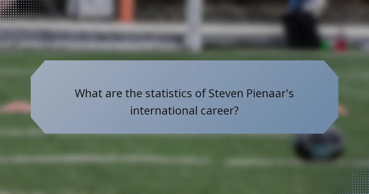 What are the statistics of Steven Pienaar's international career?
