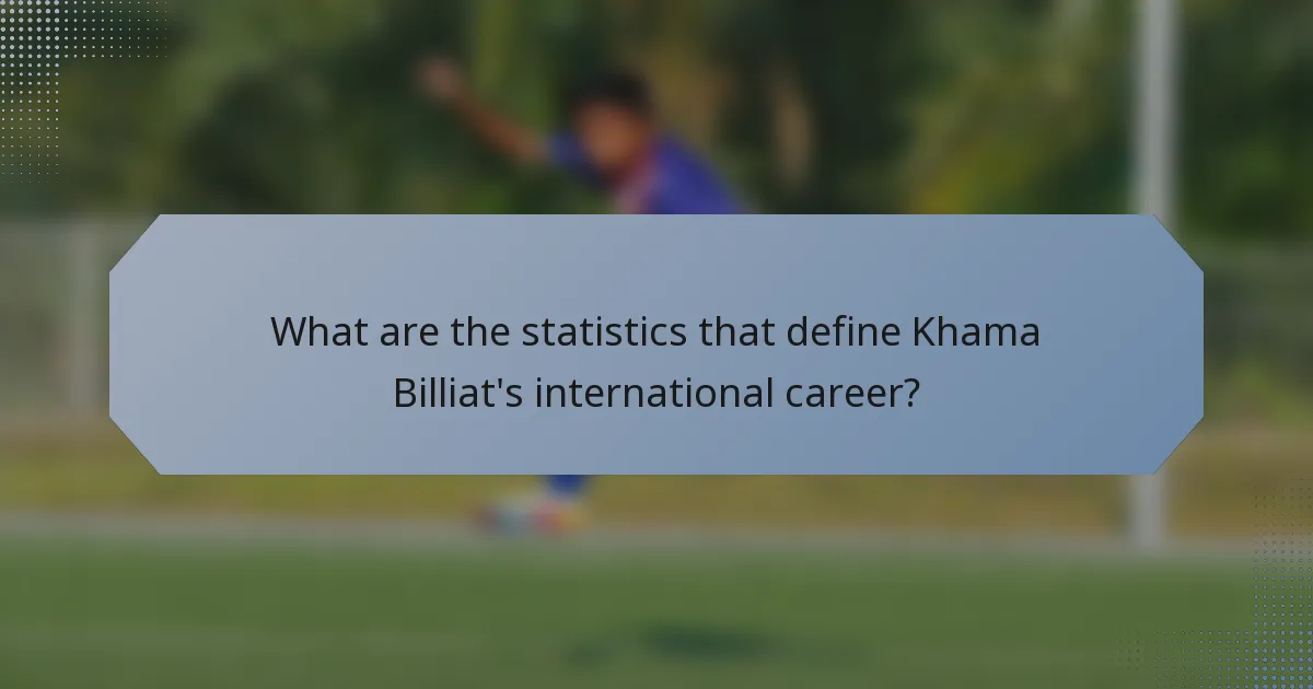 What are the statistics that define Khama Billiat's international career?