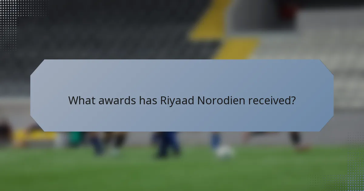 What awards has Riyaad Norodien received?
