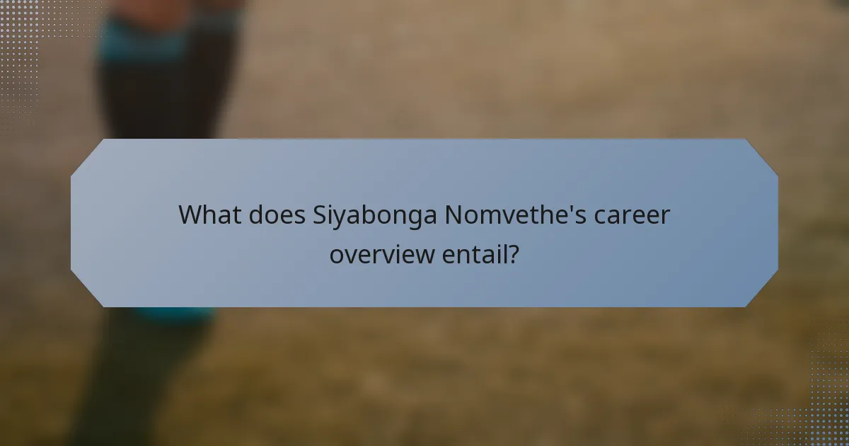 What does Siyabonga Nomvethe's career overview entail?