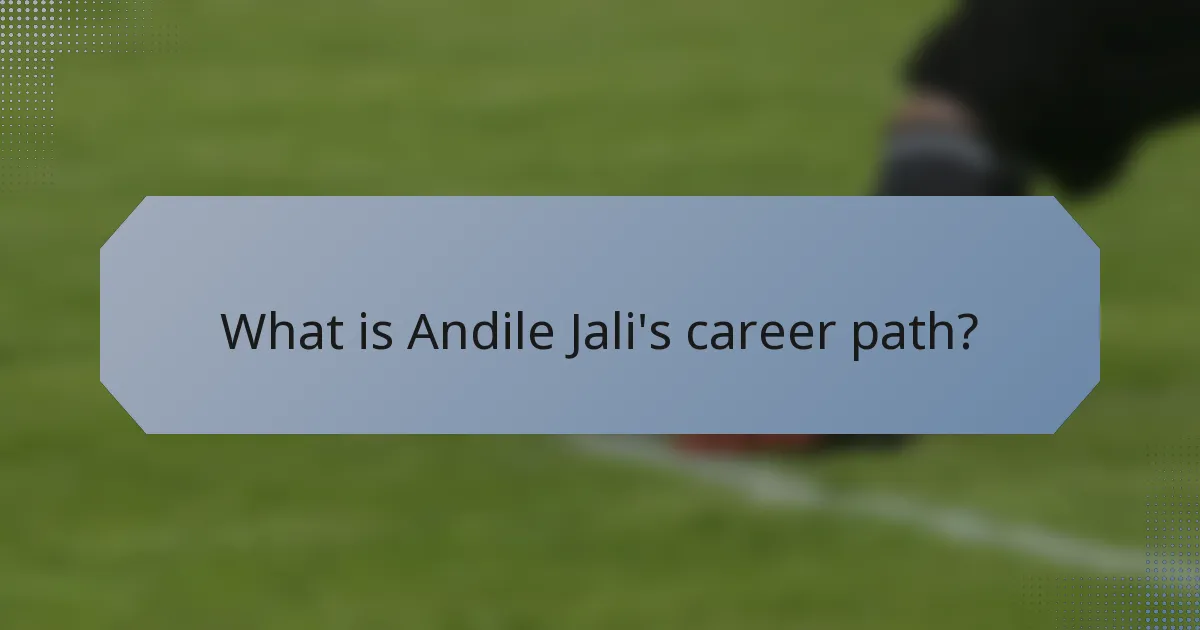 What is Andile Jali's career path?