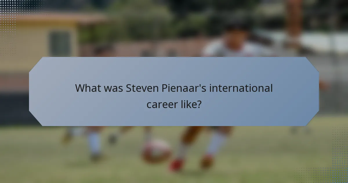 What was Steven Pienaar's international career like?